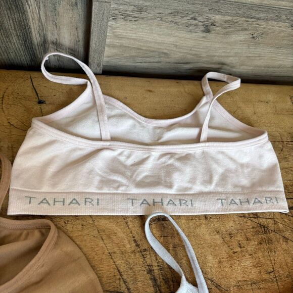 Tahari Girl bra set 3 bralette girls S 6-7 nude pink floral great preworn cond. - Picture 7 of 9
